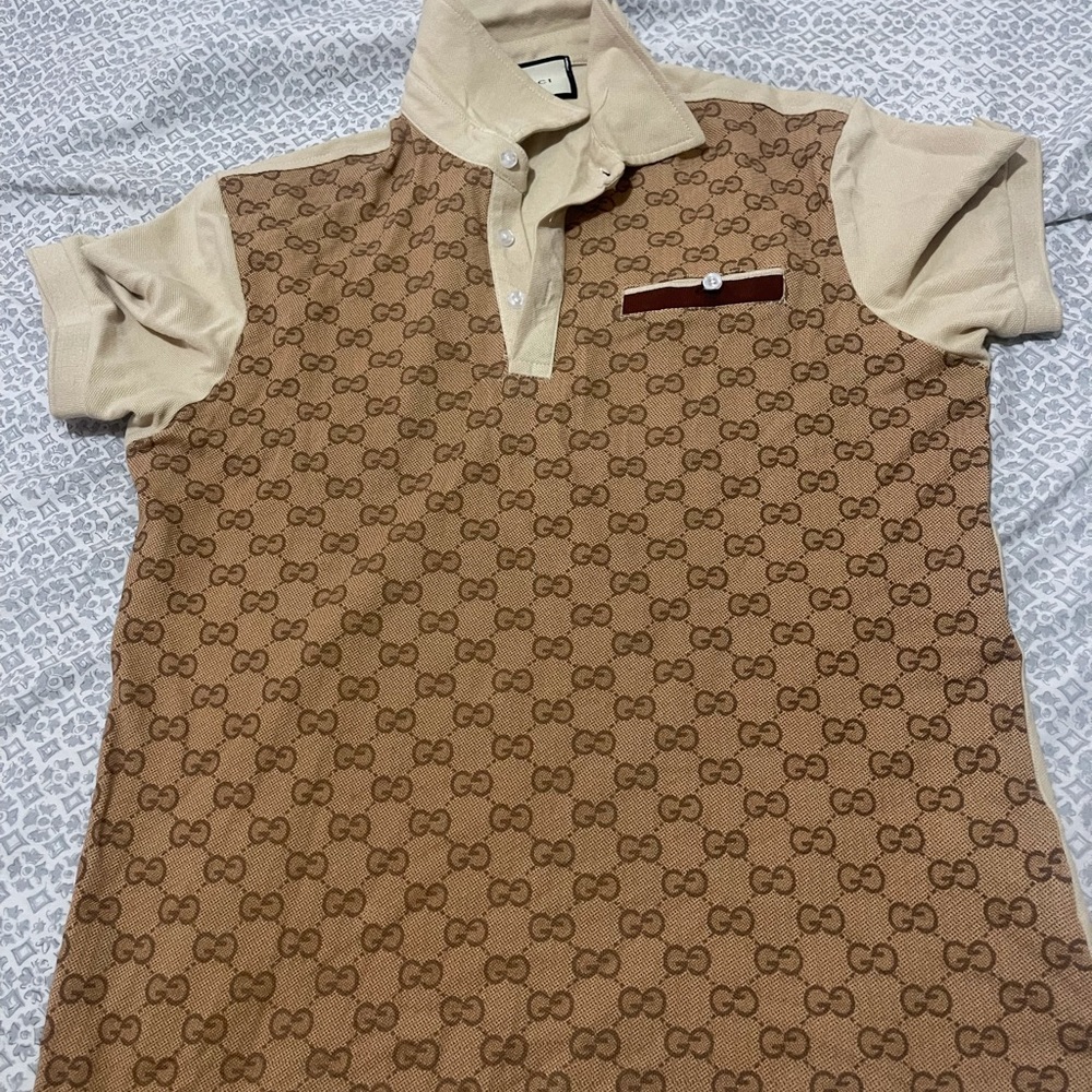 Jumbo GG cotton silk jacquard polo
